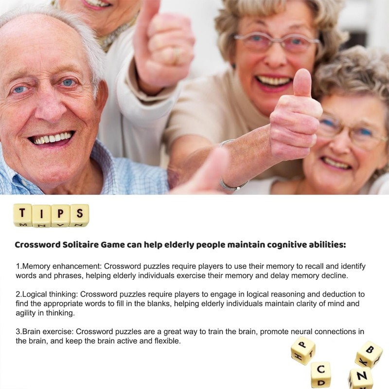 KIYONGCOM Solitaire Dice Word Game - Classic Letter Game for