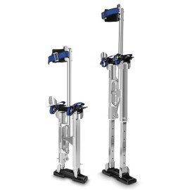 GCCSJ 18''-30'' Stilts for Adults Adjustable Heights Aluminum Work Stilts with Protective Knee Pads for Sheetrock Drop Ceiling Painting Painter or High Shrub Trimming