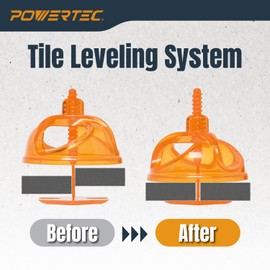 POWERTEC Tile Leveling System 1/16" Threaded Spacer Clips, Flat Base Strap for Spacing and Leveling Tiles 100 Pieces (72107)