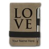 LaserGram Mini Padfolio with Notepad and Pen, Love, Personalized Engraving