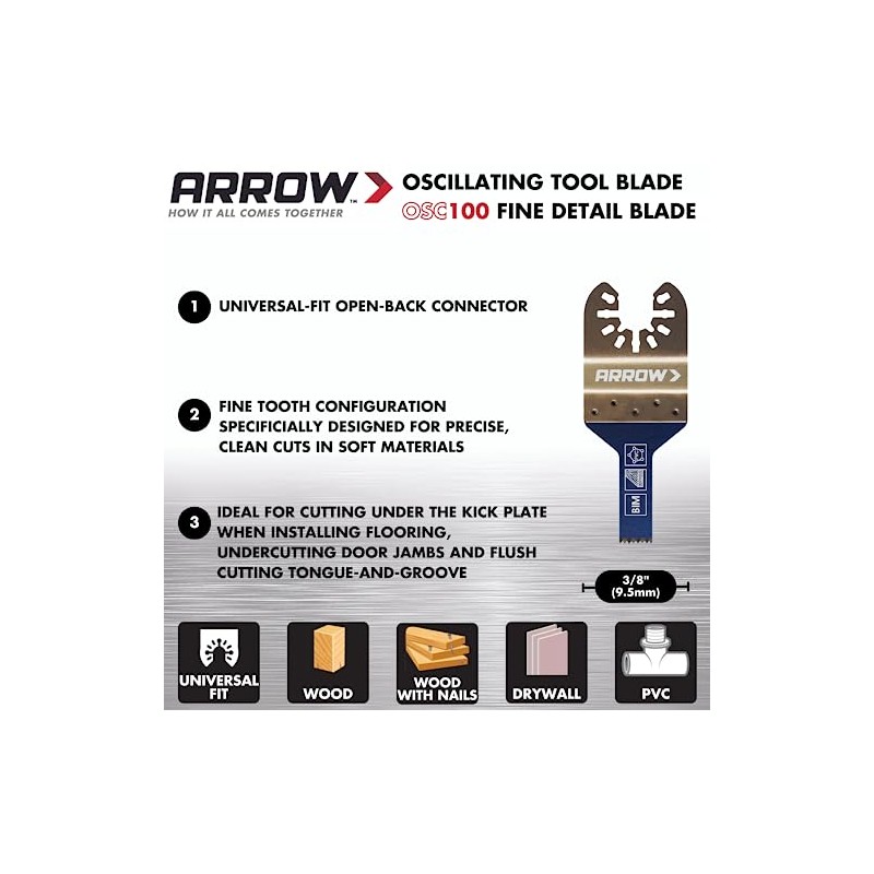 Arrow OSC100-1 Fine Detail Blade for Use with Oscillating Tools,