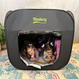 Sensory Tent for Kids with Autism, ADHD, SPD - Calm Corner Hideout Den for Children to Play and Relax - Pop-up Blackout Play Tent with Additional Mesh Windows (40x40x40 inches)