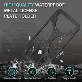 No Drill Front Bumper License Plate Mount Compatible with Mini Convertible (F57) 2016-2022 Front Tow Hook License Plate Mounting Bracket Holder Car License Plate Frames Accessories Kit