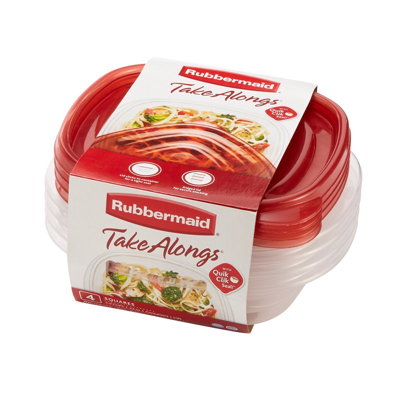 Rubbermaid TakeAlongs Sandwich Food Storage Containers, 2.9 Cup, Tint Chili,