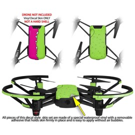 Skin Decal Wrap 2 Pack for DJI Ryze Tello Drone Ripped Colors Hot Pink Neon Green Drone NOT Included