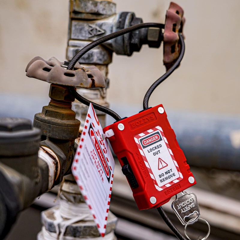 BOZZYS Lockout Tagout Cable Locks with 2 Keys | OSHA