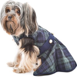 Parisian Pet Dog Dress - Scottish Green Girl Dog Clothes - Stylish Dog Wedding Outfit - Lightweight Party Dog Shirt - Summer Dog Clothes for Small Dogs Girl S