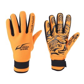 Diving Gloves Neoprene, Anti Slip Flexible Wetsuits Five Finger Gloves for Snorkeling Swimming Surfing Sailing Kayaking Diving(Orange-L) Wet Gloves Wet Gloves