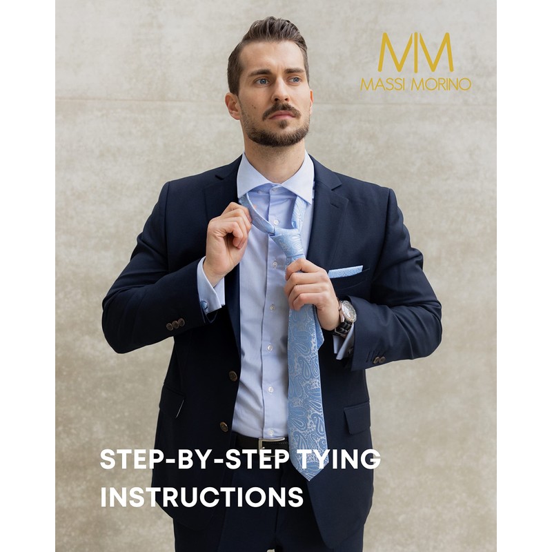 Massi Morino Tie and Pocket Square Set Men incl. Cufflinks,