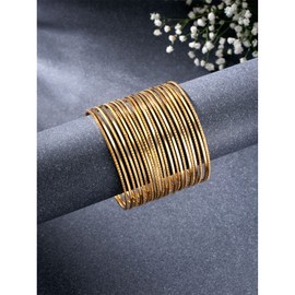 Aheli Gold Plated Bangles Set Ethnic Jewelry Function Wear Gift for Women Size 2.6"