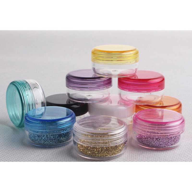 yueton?10 Empty Clear Boday Multi Color Top Lid Plastic Sample