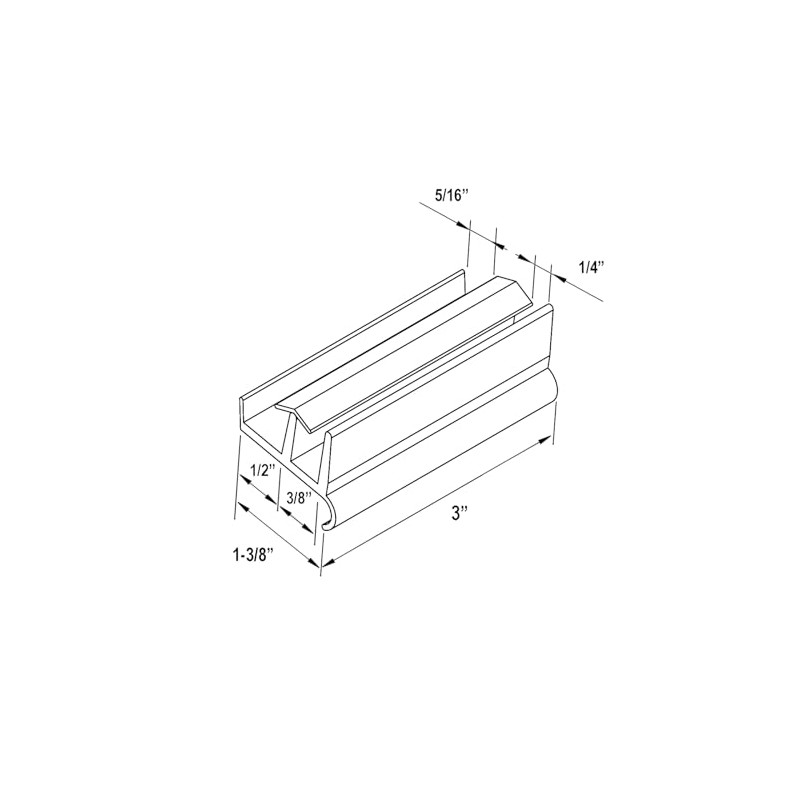 Gordon Glass® Sliding Shower Door Bottom Guide 1-3/8" Wide x