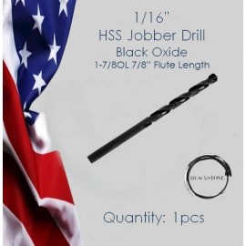 HSS (1pc) 1/16 HSS JOBBER DRILL BLACK OXIDE FREE SHIPPING