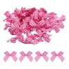 MECCANIXITY 100Pcs Mini Gingham Ribbon Bow Checkered Fabric Satin Ribbon