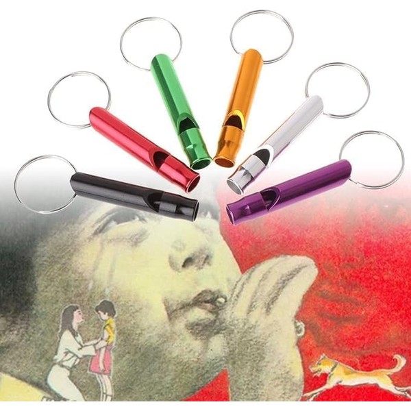 6 Pcs Colorful Metal Ultrasonic Dog Training Whistles, Dog Whistles