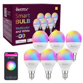 6 Pack E12 Smart LED Light Bulbs, 5W Alexa Small Base Candelabra Bulb, Group Control Wi-Fi Ceiling Fan Bulbs Color Changing & Tunable White (2700K-6500K), No Hub Required, App & Voice Control