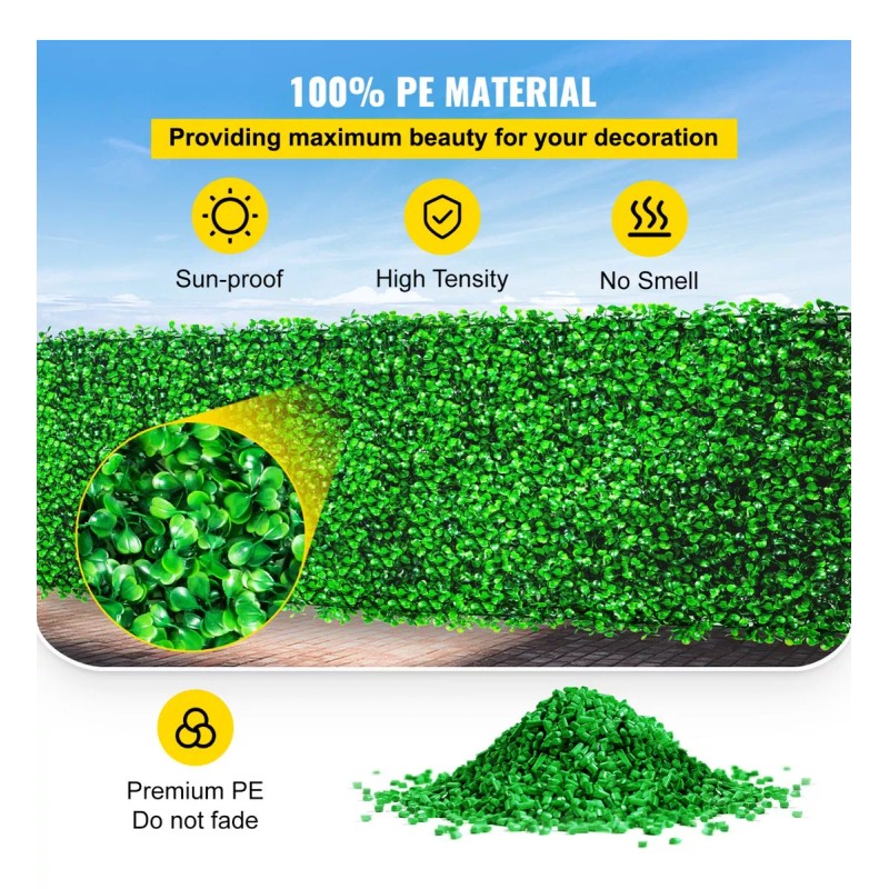 Vevor Muro Verde Follaje Artificial Sintético 4pzs 61x40,6cm
