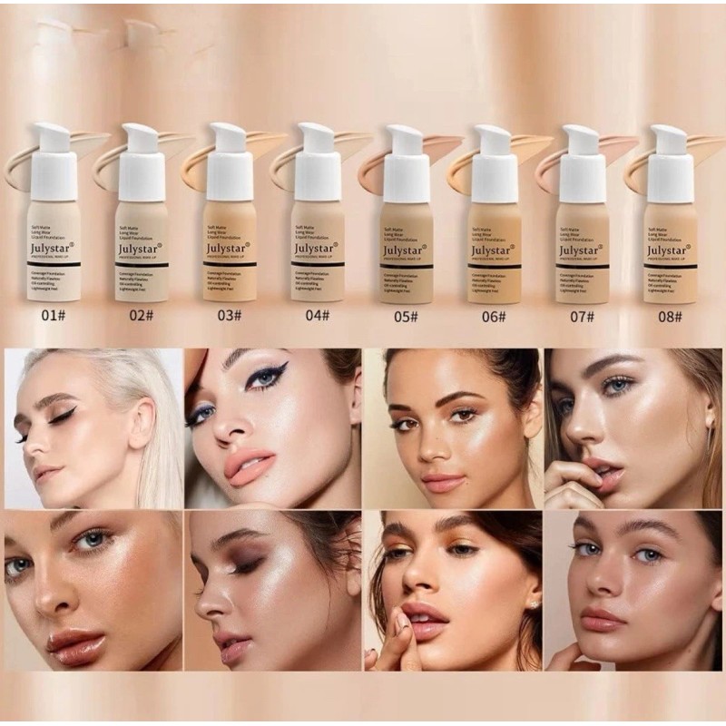 Julystar Soft Matte Liquid foundation make up waterproof Long Wear