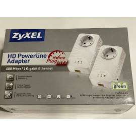 ZyXel New PLA5215 HD Power-Line Gigabit Pass Thru Ethernet Adapters Kit