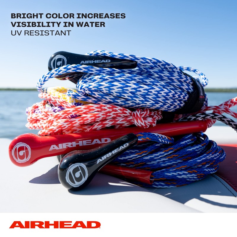 Airhead Water Ski Rope, Tractor-Grip Handle,Blue and White, 1 Section,