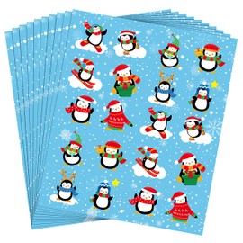 Christmas Penguin Stickers Snowman Stickers Snowflakes Stickers for Kids Penguin Snowman Snowflakes Stickers for Teachers Christmas Winter Classroom Party Favor(Penguin, 400 Pieces)