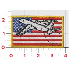 3.75" NAVY E-6A 707 FLAG HOOK & LOOP EMBROIDERED PATCH