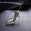 Gothic Matching Love Heart Pendant Necklaces Set Dragon Bat Wing