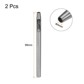 HARFINGTON 2pcs Hollow Punch for Leather 4mm Round Hole Punch Tool for Belt Puncher Carbon Steel Single Punch for Rubber Paper Fabric Plastic Soft Material Watch Belt Cut Leather Craft
