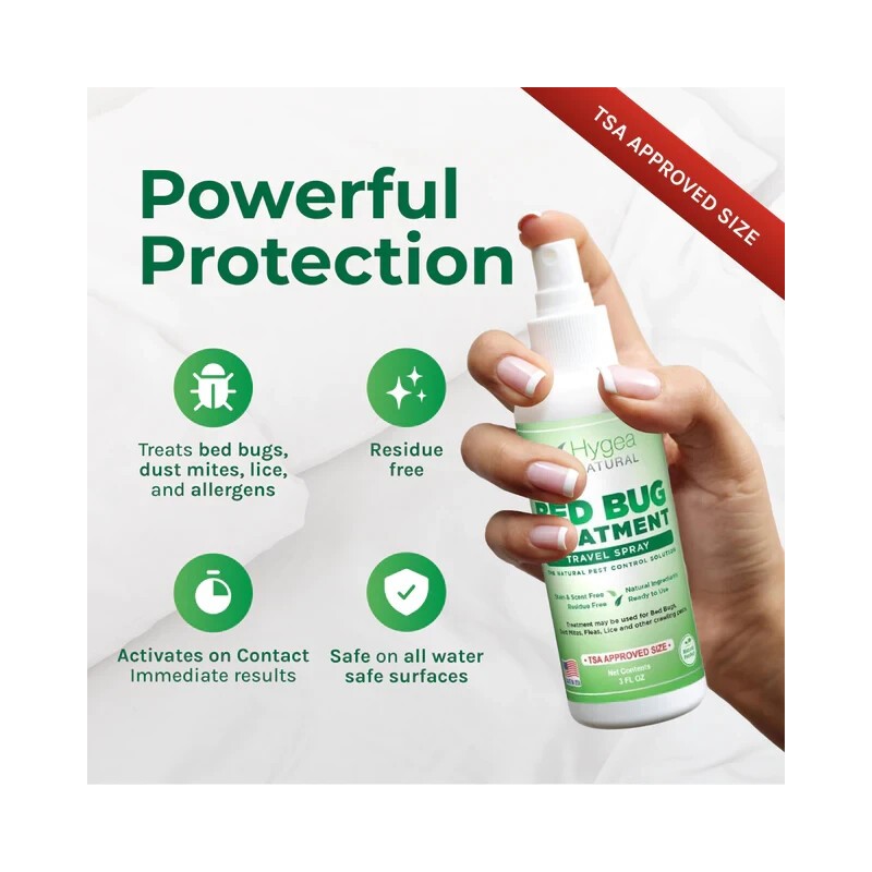 Hygea Extra Strength Bed Bug Travel Spray TSA Approved Non