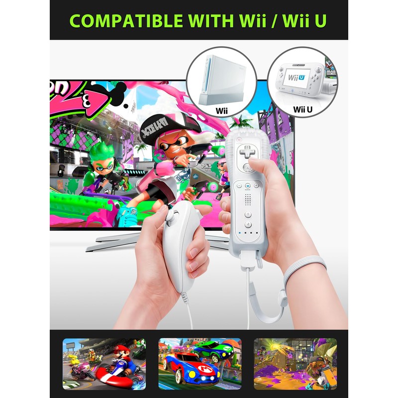 (White *2) Remote Controller with Motion Plus for Wii/WII U,