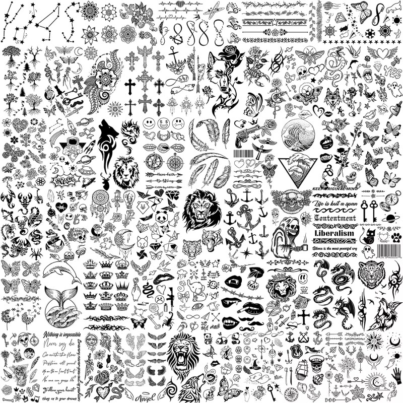 Pellon 52 Sheets Tiny Small Temporary Tattoos for Kids Boys