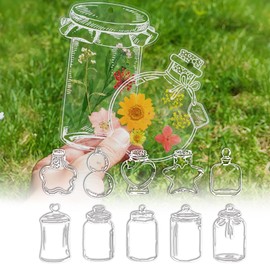 Woyuosn WOYUOSN Transparent Dried Flower Bookmarks, Clear for Pressed Flowers Glass Bottle Wishing Bottle Sticker (40 Pcs Set1)