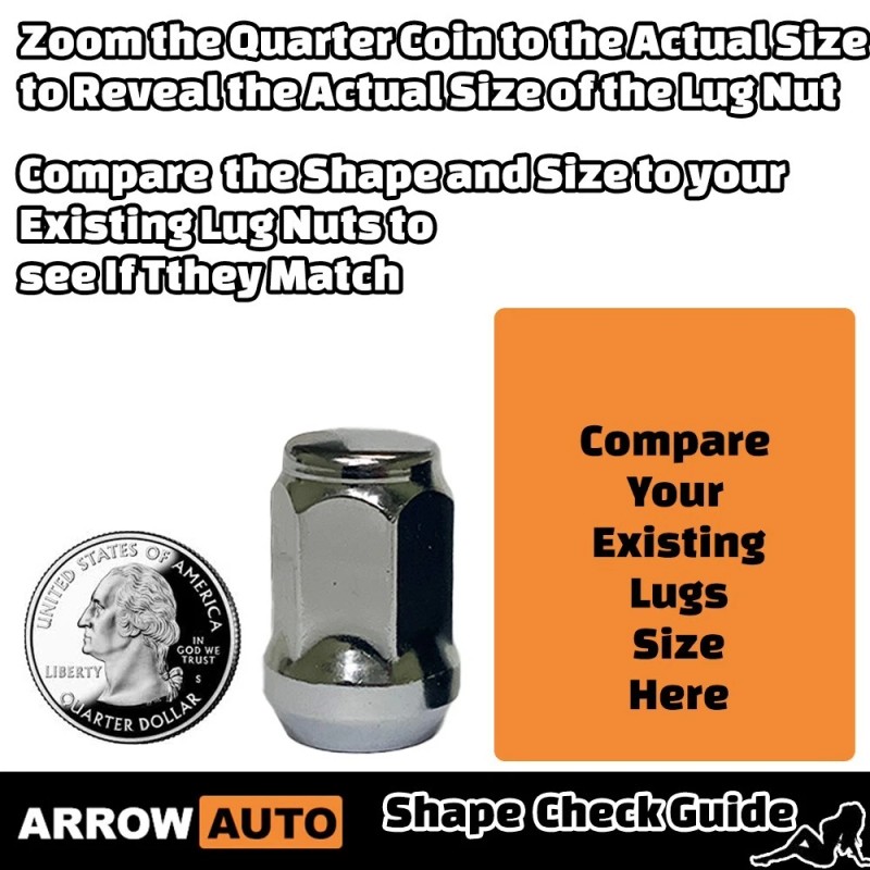ARROW 20x 1.4" Tall Red 1/2-20 Bulge Acorn Lug Nuts
