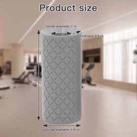 AIKESIWAY Thick Dumbbell & Barbell Grips for Weightlifting - High-Density Silicone Rubber, Non-Slip Gym Grips for Muscle Growth, Hand Stress Relief, Arm Blaster Adapter (Grey, 4.9 inches)