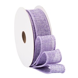 Fondersy 10-Yard Lt. Purple Burlap Ribbon Wired Burlap Ribbon - 1 Inch Width for Gift Wrapping, Floral Arrangements, Wreath Making, and Christmas Decor