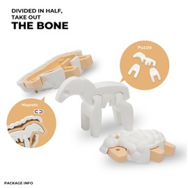 HALFTOYS Sheep Magnetic 3D Puzzle | Early Learning Interactive Brain Teaser Toys | Birthday Gifts for Kids | Educational Toy Set for Boys & Girls | Animal Figurines for Ages 3+