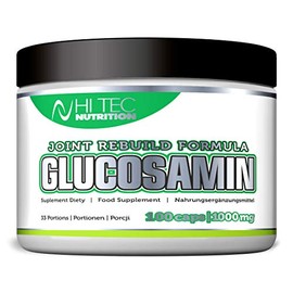 HI TEC NUTRITION Glucosamin Kapseln Hochdosiert - Glucosaminsulfat Vitamin C Vitamin E Regeneration von Gelenkknorpel Erhöht Gelenkbeweglichkeit - 100 Kapseln Neutaler Geschmack