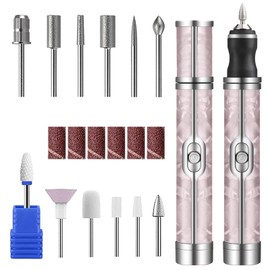 Bettinay 4 Speeds Nail Grinder for Thick Toenails Set, Electric Nail File for Various Nails and Shapes (18 Grinding Heads) (Pink)