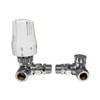 Corner Angled Thermostatic Radiator Valve with Lockshield Valve TRV Chrome