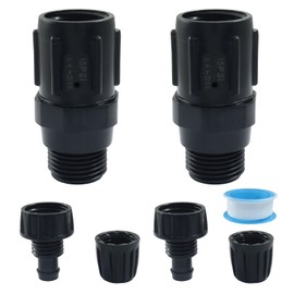 Biaungdo 5 Pack 15 PSI Drip Irrigation Pressure Regulator Kit, 3/4" FHT x 3/4'' MHT Pressure Reducer Low Flow Valve with 1/2 Inch Drip Irrigation Tubing Adapter Faucet Hose Adapter