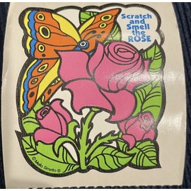 Mello Smello 1 Sheet VINTAGE 80’S MELLO SMELLO ROSE BUTTERFLY  SCENTED SNIFF STICKER