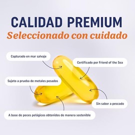 Omega 3 3600 mg Aceite de Pescado | EPA 1300 y DHA 860 | Suplemento Alimenticio de Alta Potencia | Fórmula Sin Eructos | Salud del Corazón, Articulaciones y Cerebro | 120 Cápsulas