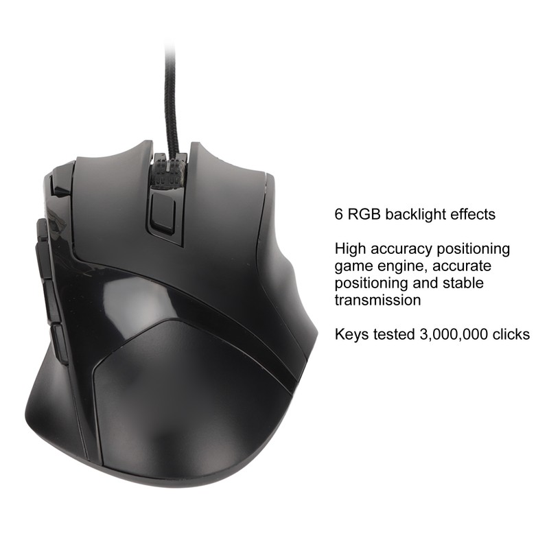 Gaming Wired Mouse RGB 6 DPI Levels High Accuracy Black
