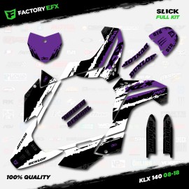 Factory EFX White & Purple Slick Racing Graphics Kit fit 08-18 Kawasaki KLX140 KLX 140 Decal