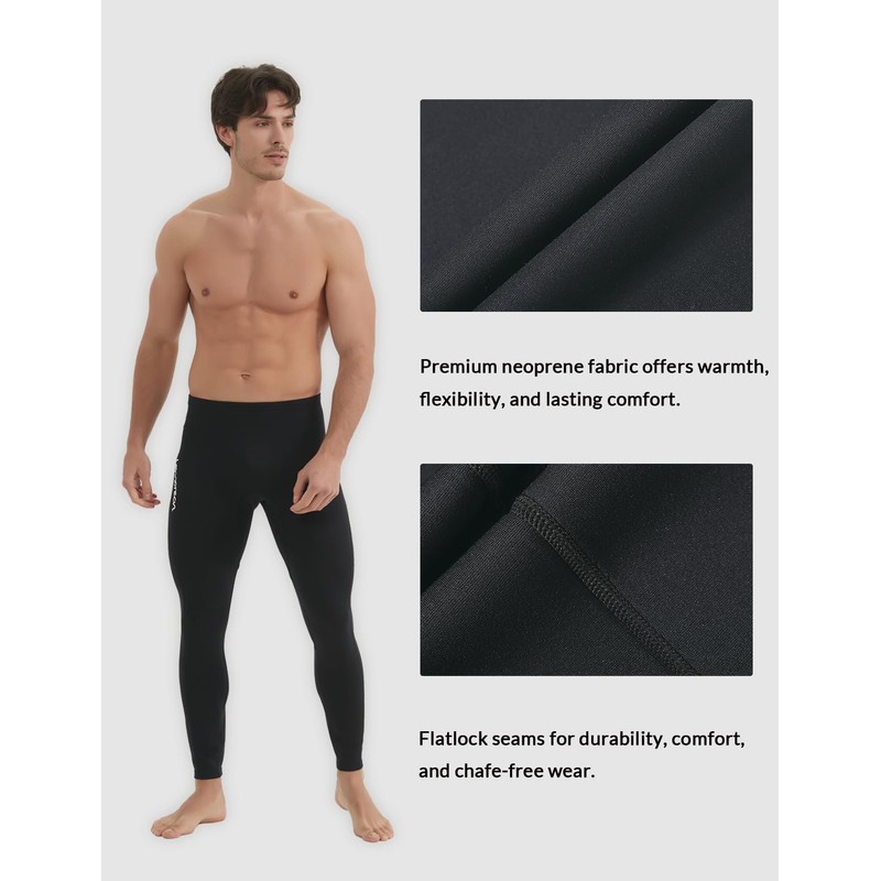 Lemorecn Wetsuit Pants Men 1.5mm Neoprene Wetsuit Bottoms Swim Pants