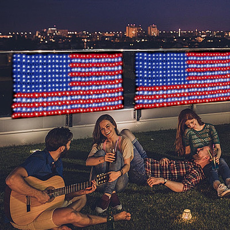 (New) American Flag Lights, Outdoor String Lights 420 LED Waterproof