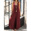 Happy Sailed Jumpsuits for Women Dressy Casual Summer Sleeveless Ruched