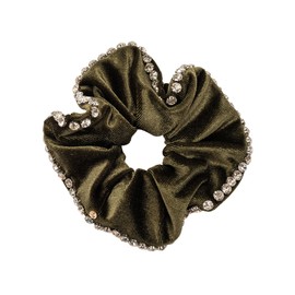 Violet and Brooks Embellished Scrunchie - Olive