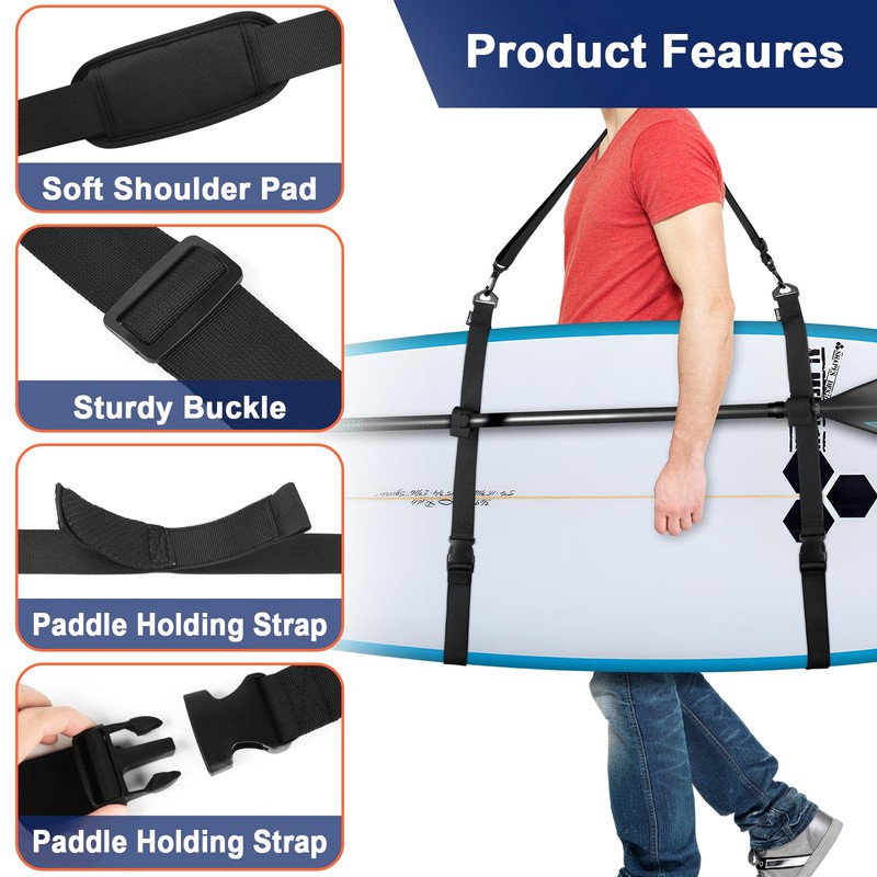 Cosmos Stand Up Paddleboard Carrying Strap SUP Paddle Board Carrier