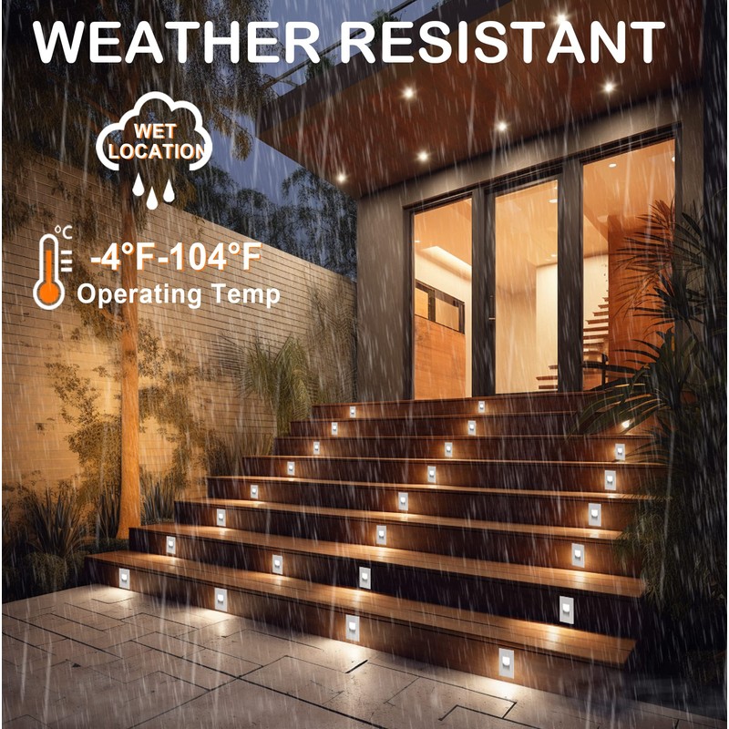 CLOUDY BAY 120V Dimmbale 5 Color LED Indoor Outdoor Step